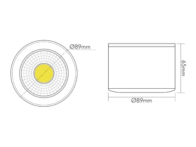 Dimensional drawing 2 Nobile 1856676223 Downlight spot floodlight 1x9 5W