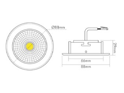 Dimensional drawing Nobile 1856756013 Downlight spot floodlight 1x8W