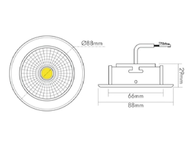 Dimensional drawing 2 Nobile 1856756923 Downlight spot floodlight 1x8W