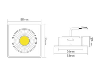 Dimensional drawing Nobile 1856851023 LED downlight 930  white