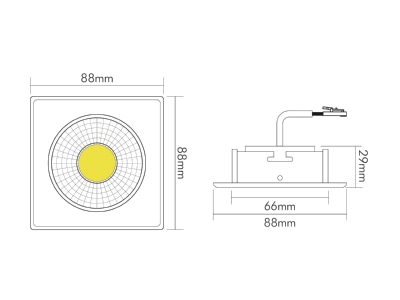 Dimensional drawing 1 Nobile 1856851033 Downlight spot floodlight 1x8W

