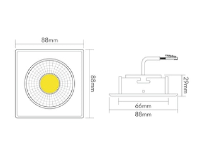 Dimensional drawing 2 Nobile 1856851033 Downlight spot floodlight 1x8W