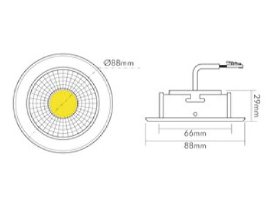 Dimensional drawing Nobile 1856860923 LED downlight 930  nickel finished 