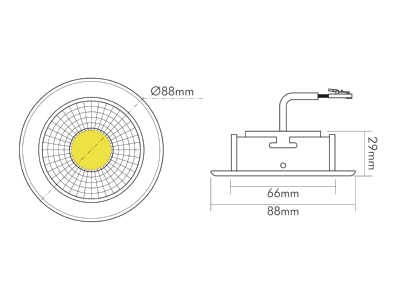 Dimensional drawing 1 Nobile 1856861013 LED downlight 940  white 
