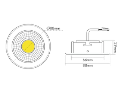 Dimensional drawing 2 Nobile 1856861013 LED downlight 940  white 