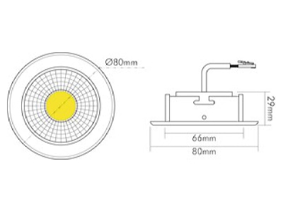 Dimensional drawing Nobile 1856871023 LED downlight 930  white