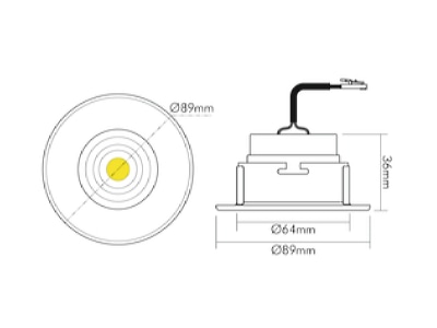 Dimensional drawing 1 Nobile 1857008033 LED downlight 927  350mA 
