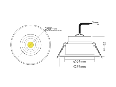 Dimensional drawing 2 Nobile 1857008033 LED downlight 927  350mA 