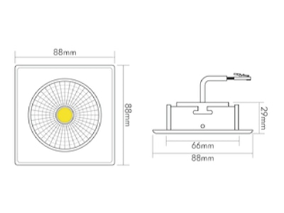 Dimensional drawing 1 Nobile 1857090333 Downlight spot floodlight 1x7 5W
