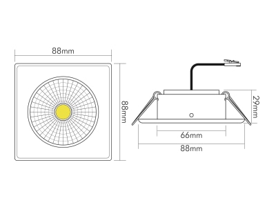 Dimensional drawing 2 Nobile 1857090333 Downlight spot floodlight 1x7 5W