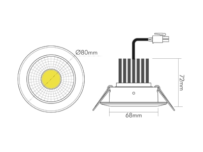 Dimensional drawing 2 Nobile 1857670114 Downlight spot floodlight 1x12W