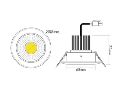 Dimensional drawing 1 Nobile 1857671012 Downlight spot floodlight 1x12W
