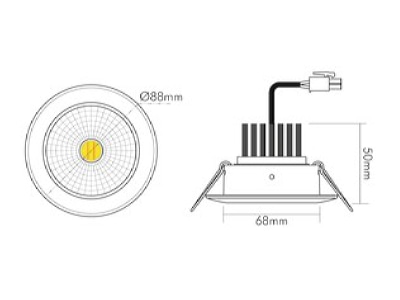 Mazeichnung Nobile 1867705914 LED Downlight DTW  350mA  nickel gebuerstet