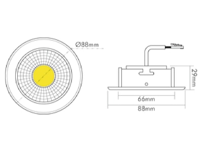 Dimensional drawing 1 Nobile 1868005223 Downlight spot floodlight 1x8W
