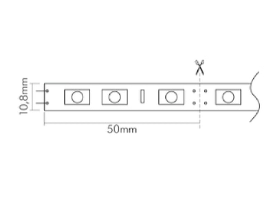 Dimensional drawing 1 Nobile 5011140212 LED strip 12V 2m warm white 
