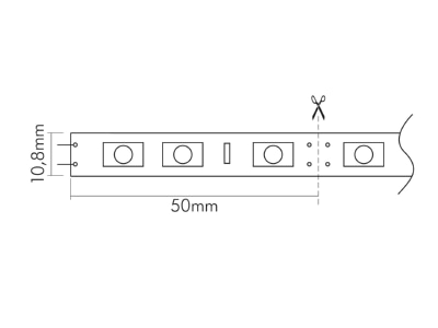 Dimensional drawing 2 Nobile 5011140212 LED strip 12V 2m warm white 