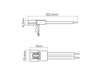 Dimensional drawing Nobile 5011510045 Connection cable set of 5