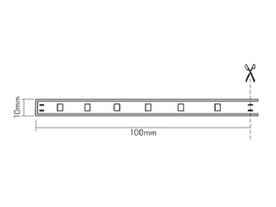 Dimensional drawing 1 Nobile 5014000211 Light ribbon  hose  strip 24V white
