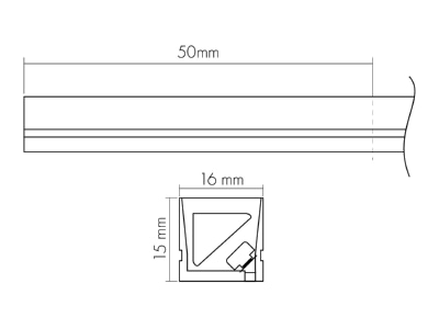 Dimensional drawing 2 Nobile 5022640199 Light ribbon  hose  strip 24V RGB
