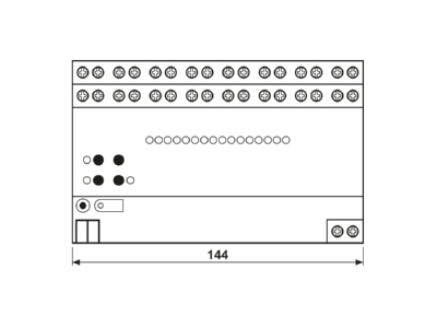 Ma�zeichnung Jung 2508 REGHE EIB  KNX Jalousieaktor 8fach 230V AC  4fach 12 48V DC 