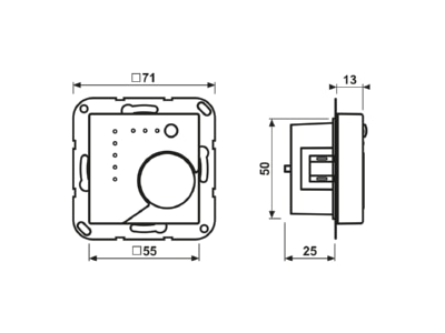 Ma�zeichnung Jung A 2178 TS SW KNX Stetigregler sw mit int Busankoppler