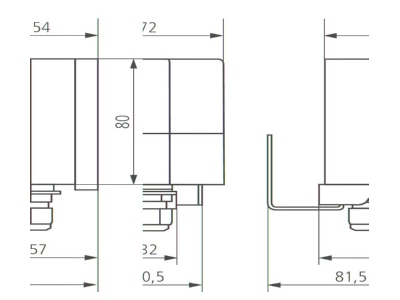 Mazeichnung Theben LUNA 131 S KNX EIB  KNX Kombisensor fuer Helligkeit und Temperatur  Aussenmontage 