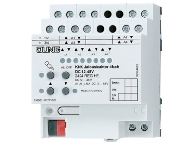 Produktbild Jung 2424 REGHE KNX Jalousieaktor 4 fach DC 12 48V