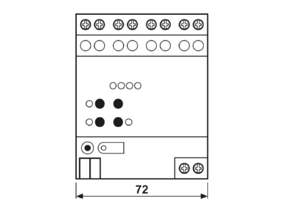 Ma�zeichnung Jung 2502 REGHE KNX Jalousieaktor REG Gehaeuse 4TE