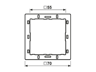 Mazeichnung 1 Jung LS 4 AR Adapterrahmen zur Integration