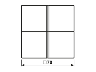 Dimensional drawing Jung LS 404 TSA WW Cover plate for switch white