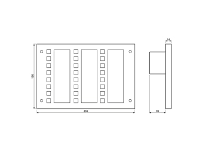 Ma�zeichnung Jung MBT 2424 EIB  KNX Melde  und Bedientableau mit Logikfunktionen  Aluminiumgehaeuse 