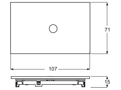 Dimensional drawing Busch Jaeger 6340 825 101 EIB  KNX touch sensor 1 fold 