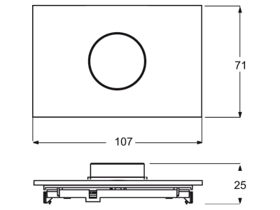 Dimensional drawing Busch Jaeger 6341 24G 101 EIB  KNX touch sensor 1 fold