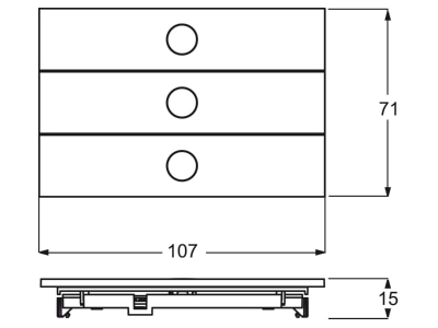 Dimensional drawing Busch Jaeger 6342 24G 101 EIB  KNX button panel 