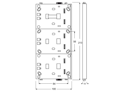 Dimensional drawing Busch Jaeger 6346 12 101 EIB  KNX mounting frame 