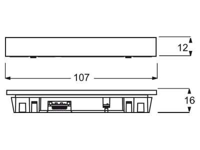 Dimensional drawing Busch Jaeger 6352 24G 101 Temperature sensor for bus system