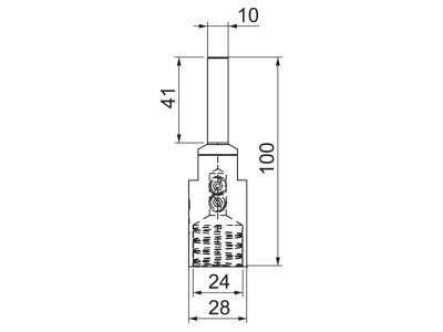 Dimensional drawing 1 OBO isCon connect Air termination for lightning protection
