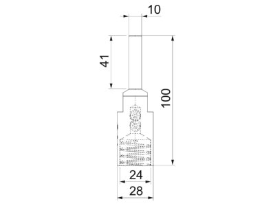 Dimensional drawing 2 OBO isCon connect Air termination for lightning protection
