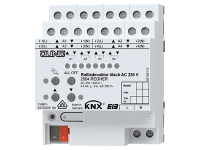Produktbild Jung 2504 REGHER EIB  KNX Rollladenaktor 4fach  230V AC 