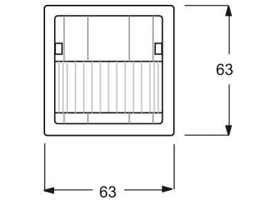 Dimensional drawing Busch Jaeger 6122 02 83 EIB  KNX system motion sensor aluminium 