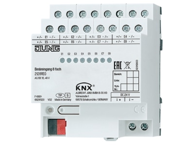 Produktbild Jung 2128 REG KNX Binaereingang 8 fach REG Gehaeuse 4TE