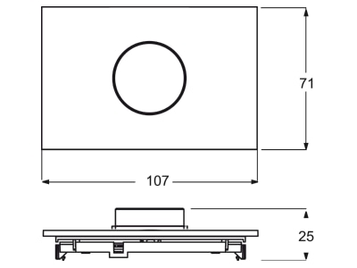 Dimensional drawing Busch Jaeger 6341 811 101 EIB  KNX touch sensor 1 fold 