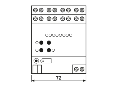 Ma�zeichnung Jung 2514 REGHE KNX Jalousieaktor REG Gehaeuse 4TE