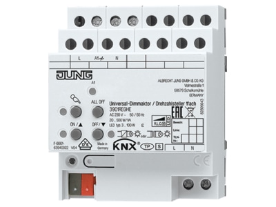 Produktbild Jung 3901 REGHE EIB  KNX Universal Dimmaktor 1fach  20 500VA  3901 REG HE