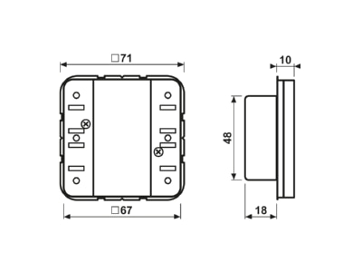 Mazeichnung Jung CD 5073 TSM KNX Tastsensor Modul Standard  3fach