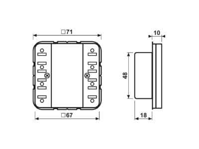 Mazeichnung Jung CD 5091 TSM KNX Tastsensor Modul Universal  1fach