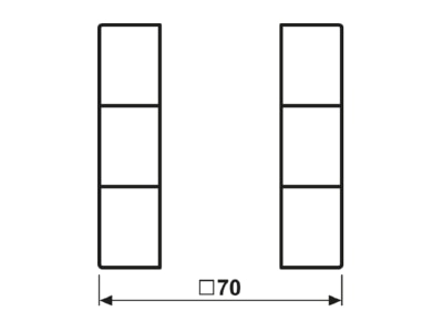 Dimensional drawing Jung ES 2503 TSA Cover plate for switch stainless steel