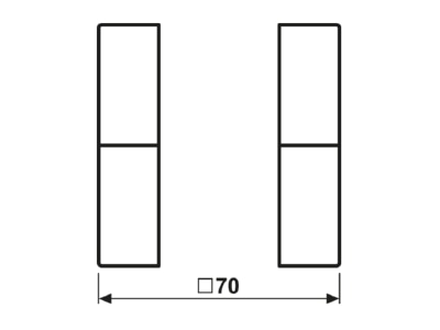 Dimensional drawing 1 Jung LS 502 TSA LG Cover plate for switch grey

