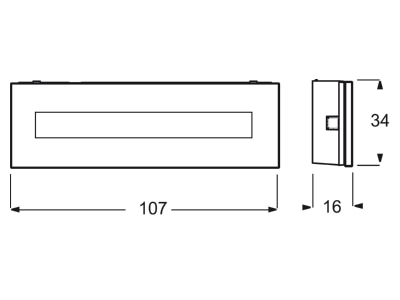 Dimensional drawing Busch Jaeger 6351 08 825 Room thermostat for bus system