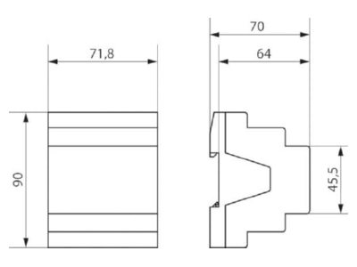 Dimensional drawing 1 Theben JMG 4 T 24V KNX EIB  KNX sunblind shutter actuator 12 ch 
